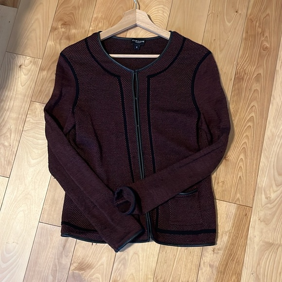 cyrillus burgundy cardigan - Picture 6 of 7
